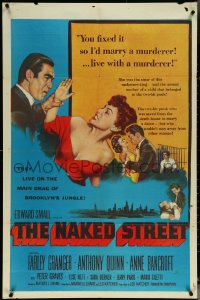 6f1103 NAKED STREET 1sh 1955 Anthony Quinn arranges for Anne Bancroft to marry murderer Granger!