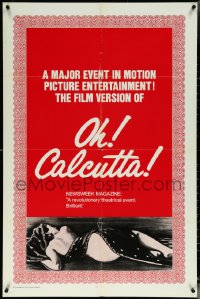 6f1124 OH CALCUTTA 1sh 1972 Jacques Levy directed sex musical, art of partially clothed woman!