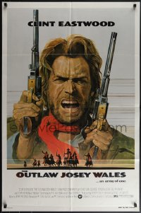 6f1135 OUTLAW JOSEY WALES studio style 1sh 1976 Clint Eastwood is an army of one, Roy Anderson art!
