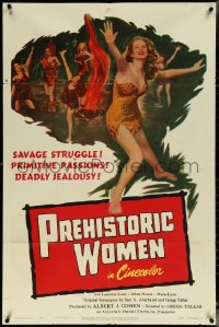 6f1161 PREHISTORIC WOMEN 1sh 1950 Laurette Luez is held down by man threatening her with a torch!