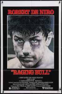 6f1167 RAGING BULL 1sh 1980 Hagio art of Robert De Niro, Martin Scorsese boxing classic!