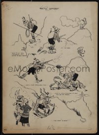 6f0006 RENE BULL 11x15 English drawing 1924 Real Sport, used in Passing Show magazine, ultra rare!