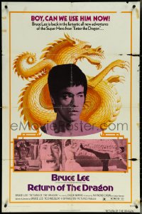 6f1179 RETURN OF THE DRAGON 1sh 1974 Bruce Lee kung fu classic, Chuck Norris, great images!