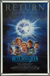 6f1181 RETURN OF THE JEDI NSS style 1sh R1985 George Lucas Mark Hamill, Harrison Ford!