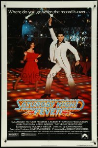 6f1204 SATURDAY NIGHT FEVER 1sh 1977 best image of disco John Travolta & Karen Lynn Gorney!