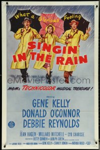 6f1224 SINGIN' IN THE RAIN 1sh R1962 Gene Kelly, Donald O'Connor, Debbie Reynolds, classic!