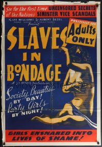 6f1229 SLAVES IN BONDAGE 1sh R1940s wild art of an innocent girl tricked into a life of shame!