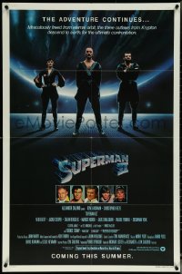 6f1266 SUPERMAN II teaser 1sh 1981 Christopher Reeve, Terence Stamp, great image of villains!