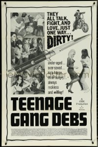 6f1280 TEENAGE GANG DEBS 1sh 1966 Diane Conti, Linda Gale, Eileen Dietz, they all fight & love dirty