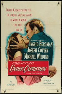 6f1328 UNDER CAPRICORN 1sh 1949 romantic c/u of Ingrid Bergman & Joseph Cotten, Hitchcock!