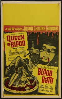 6f0067 BLOOD BATH /QUEEN OF BLOOD Benton WC 1966 AIP, a new high in blood-chilling horror, cool art, ultra rare!