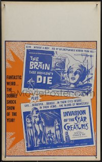 6f0069 BRAIN THAT WOULDN'T DIE/STAR CREATURES Benton WC 1962 wacky sci-fi horror double-bill!