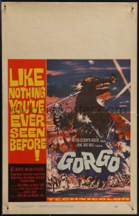 6f0080 GORGO WC 1961 great artwork of giant monster terrorizing London by Joseph Smith!