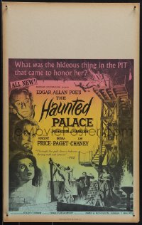 6f0081 HAUNTED PALACE Benton WC 1963 Vincent Price, Lon Chaney, Edgar Allan Poe, cool art, rare!