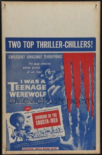 6f0084 I WAS A TEENAGE WEREWOLF/INVASION OF THE SAUCER-MEN Benton WC 1957 two top thriller-chillers!