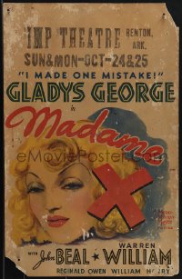6f0092 MADAME X WC 1937 Gladys George made one mistake, the world's most heart-stabbing story, rare!