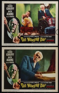 6f0556 DIE, MONSTER, DIE 8 LCs 1965 AIP, Boris Karloff, four signed by screenplay writer Jerry Sohl!