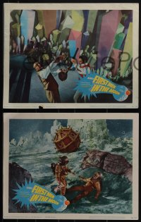 6f0666 FIRST MEN IN THE MOON 4 LCs 1964 Ray Harryhausen, H.G. Wells, great alien images!
