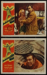 6f0655 INDESTRUCTIBLE MAN 5 LCs 1956 Lon Chaney Jr. as inhuman, invincible, inescapable monster!