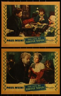 6f0640 LIFE OF EMILE ZOLA 7 LCs 1937 Paul Muni as French author, Joseph Schildkraut & Sondergaard!