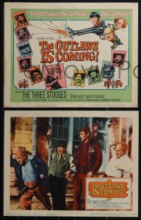 6f0606 OUTLAWS IS COMING 8 LCs 1965 The Three Stooges with Curly-Joe, sheriff Adam West!