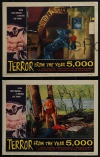 6f0669 TERROR FROM THE YEAR 5,000 4 LCs 1958 includes one with Salome Jens as the hideous she-thing!