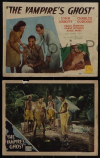 6f0626 VAMPIRE'S GHOST 8 LCs 1945 John Abbott, Charles Gordon, Peggy Stewart, jungle voodoo horror!