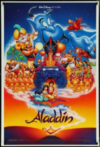 6g0751 ALADDIN 1sh 1992 Walt Disney Arabian fantasy cartoon, Calvin Patton & Hom art of cast!