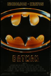 6g0767 BATMAN 1sh 1989 directed by Tim Burton, cool image of Bat logo, new credit design!