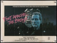 6g0174 FORT APACHE THE BRONX British quad 1981 Newman & Asner are NYC cops, Bysouth art, rare!