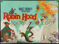 6g0192 ROBIN HOOD British quad R1983 Walt Disney cartoon, the way it REALLY happened, rare!