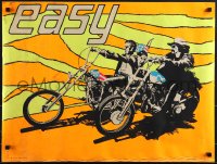 6g0297 EASY RIDER 21x28 commercial poster 1969 Fonda & Hopper on motorcycles, groovy blacklight art!