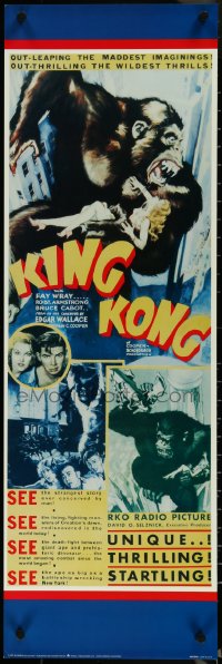 6g0663 KING KONG 12x36 commercial poster 1987 cool artwork of giant ape, Fay Wray!