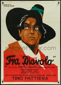 6g0649 FRA DIAVOLO Danish 1932 cool close-up artwork of Tino Pattiera, rare!