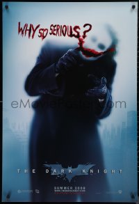 6g0794 DARK KNIGHT teaser DS 1sh 2008 great image of Heath Ledger as the Joker, why so serious?