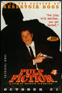 6g0009 PULP FICTION 2 advance English 40x60 1994 John Travolta as Vincent, Keitel as The Wolf!
