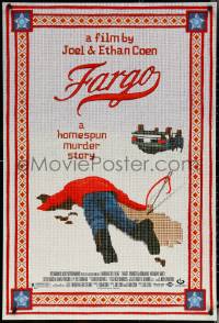 6g0809 FARGO DS 1sh 1996 a homespun murder story from Coen Brothers, Dormand, needlepoint design!