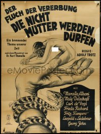 6g0037 DER FLUCH DER VERERBUNG German 38x51 1927 pro-eugenics, wild Rehrwioler art, ultra rare!