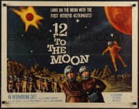 6g0384 12 TO THE MOON 1/2sh 1960 land on the moon with the intrepid first astronauts, cool art!