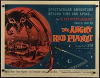 6g0391 ANGRY RED PLANET 1/2sh 1960 great artwork of gigantic drooling bat-rat-spider creature!