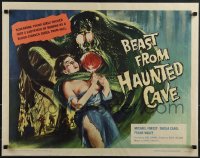 6g0397 BEAST FROM HAUNTED CAVE 1/2sh 1959 uncensored art of monster with its sexy near-naked victim!