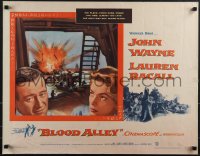 6g0403 BLOOD ALLEY 1/2sh 1955 John Wayne, Lauren Bacall in China, directed by William Wellman!