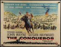 6g0413 CONQUEROR style A 1/2sh 1956 barbarian John Wayne & sexy Susan Hayward, rare!