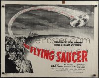 6g0439 FLYING SAUCER 1/2sh 1950 cool sci-fi artwork of UFOs from space & terrified people, rare!