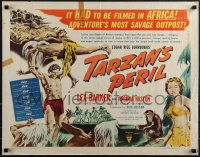 6g0500 TARZAN'S PERIL style B 1/2sh 1951 Lex Barker in the title role, it had to be filmed in Africa!