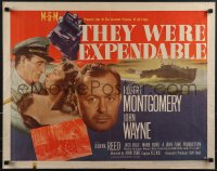 6g0502 THEY WERE EXPENDABLE style A 1/2sh 1945 Robert Montgomery + John Wayne & Reed, ultra rare!