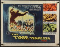 6g0503 TIME TRAVELERS 1/2sh 1964 cool Reynold Brown sci-fi art of the crack in space and time!