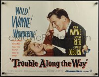 6g0508 TROUBLE ALONG THE WAY 1/2sh 1953 great image of John Wayne fooling around with Donna Reed!