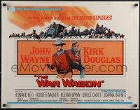 6g0517 WAR WAGON 1/2sh 1967 cowboys John Wayne & Kirk Douglas, western armored stagecoach artwork!
