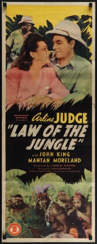 6g0235 LAW OF THE JUNGLE insert 1942 Arline Judge, King & Mantan Moreland w/Africans, ultra rare!